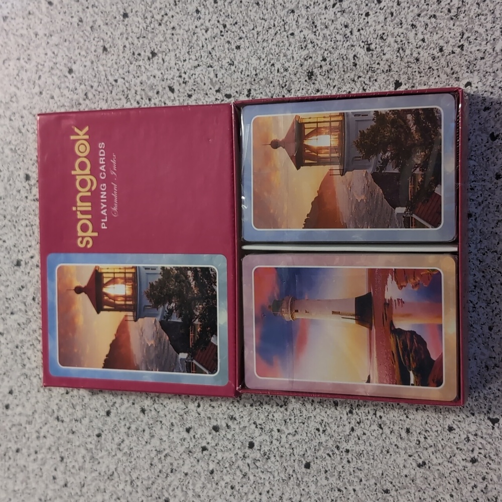 Sealed Springbok Double Deck Morning Light Lighthouses Playing Cards